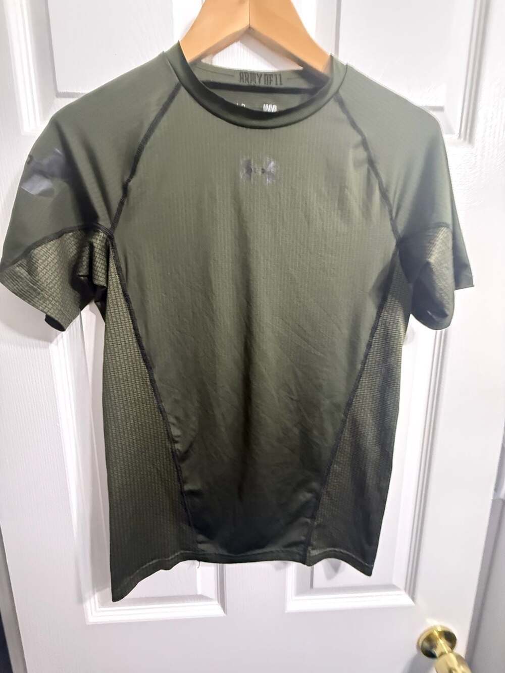 Under Armour HeatGear Army of 11 Compression Short-Sleeve TShirt Olive Green Lrg